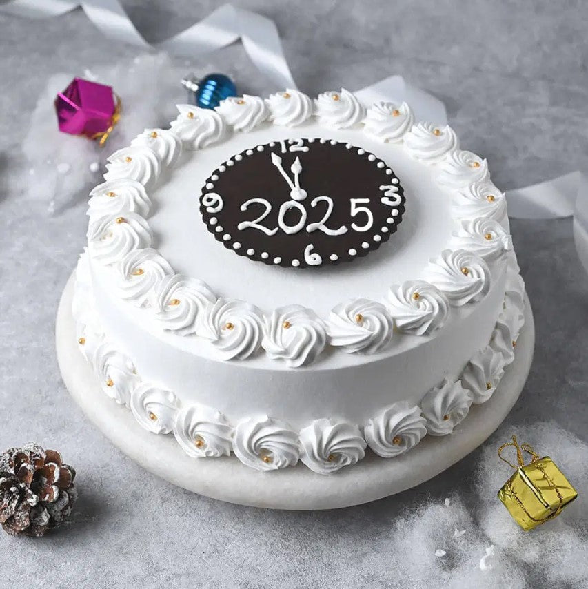 New Year Cake - Clock 2025