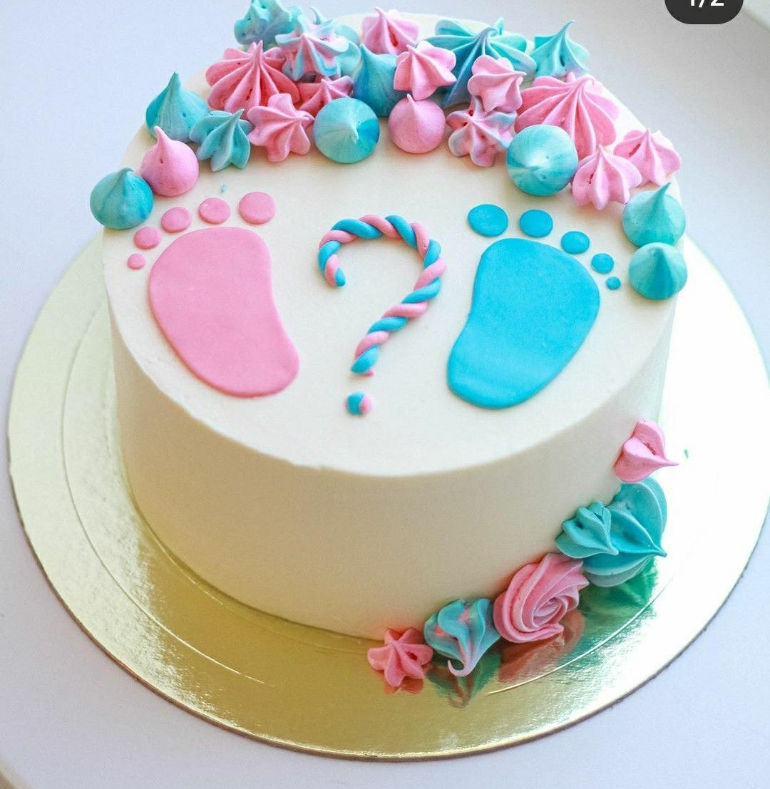 Joyful Footprints Baby Shower Cake