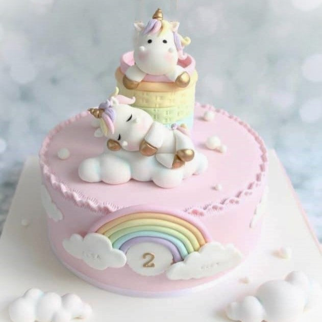 Pastel Unicorn Bliss Baby Shower Cake