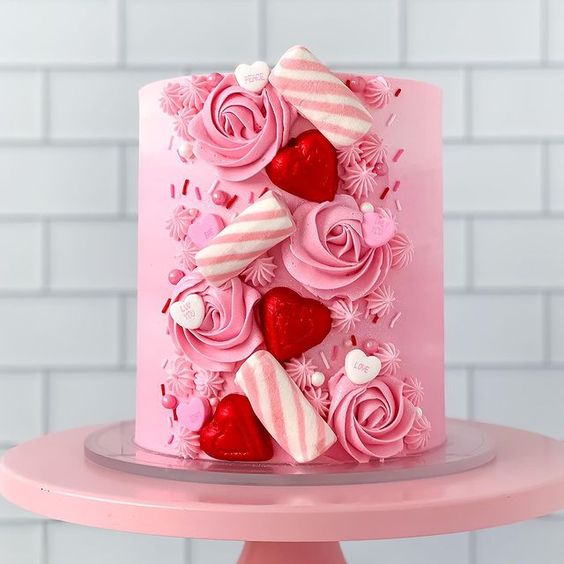 Floral Heart Cake