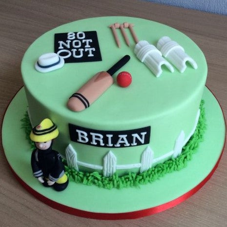 Not Out 80 Cricket Cake