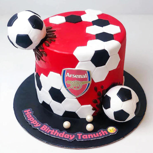 Red Gunner Delight Football Cake