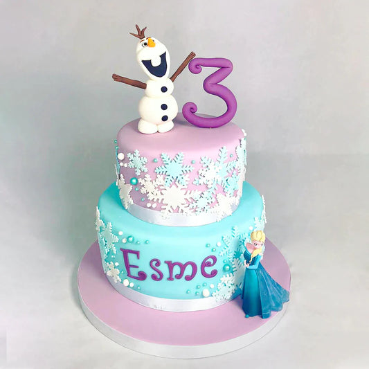 Elsa's Snowy Celebration Cake