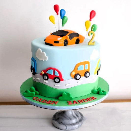 Raceway Rev-Up Car Cake