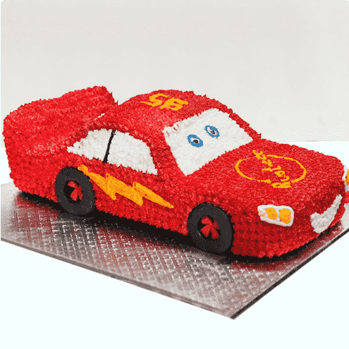 Revved-Up McQueen Car Cake