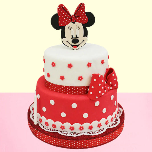 Minnie's Red & White Bow-tiful Cake