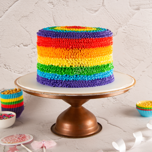 Bright Rainbow Burst Cake