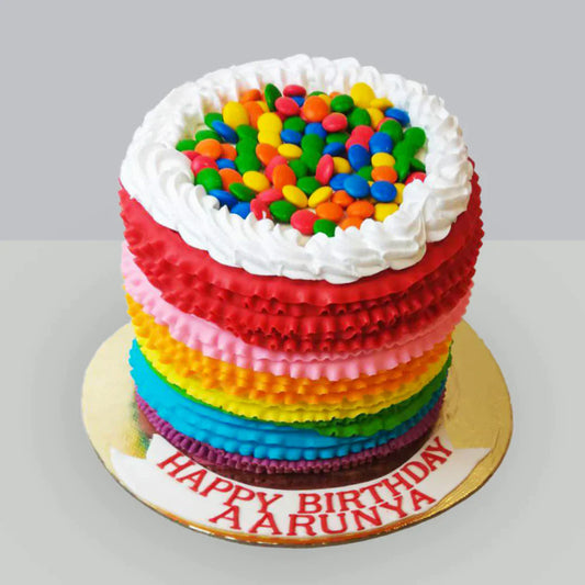 Vibrant Rainbow Celebration Cake