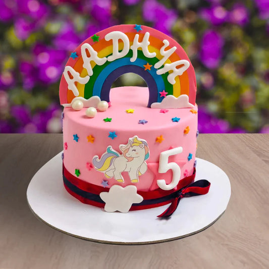 Rainbow Cascade Cake