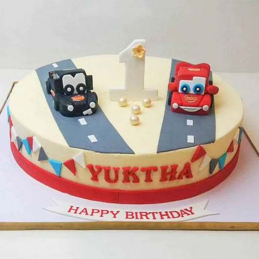 Racing Rivalry McQueen Car Cake