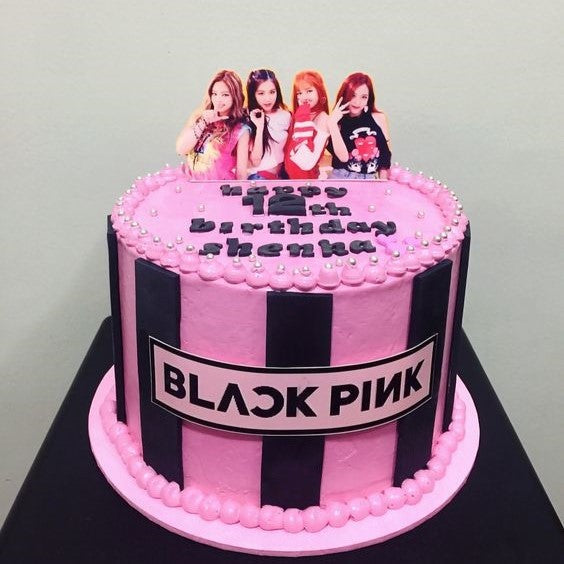 Subtle Black Pink Cake