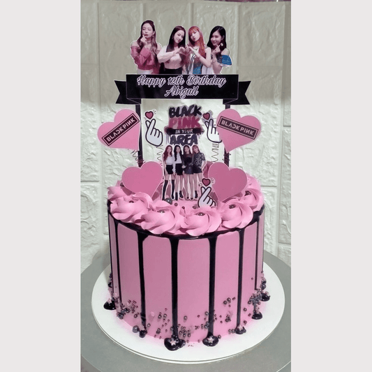 Elegant Black Pink Cake