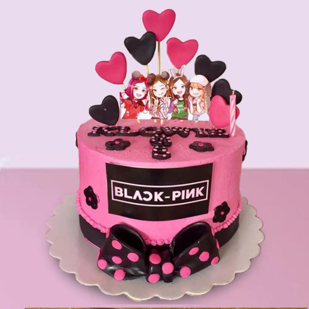 Black Pink Anime Cake