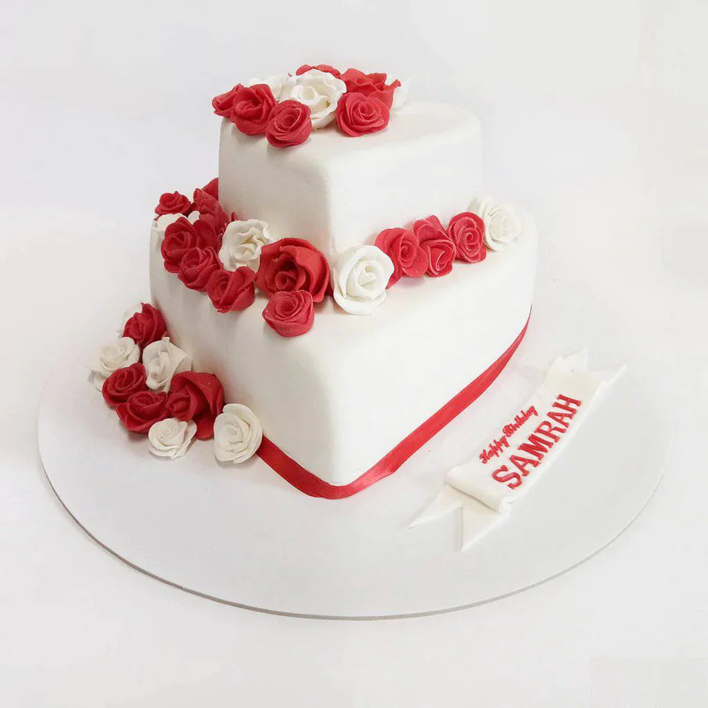 Two-Tier Heart Symphony Cake